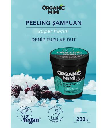 ORGANIC M M Super Volume Sea Salt and Mulberry Peeling Shampoo Organic Anti-Dandruff Split End Repair 280 G