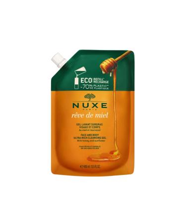 Nuxe Reve De Miel Face Body Ultra Rich Clean Gel Face and Body Cleanser Eco Pack 400 ml