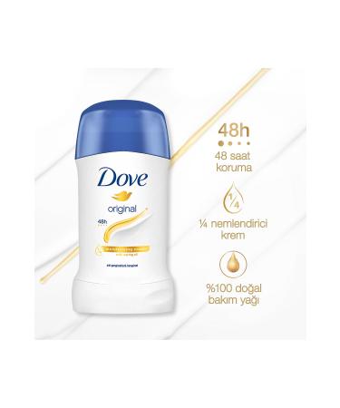 Dove Women Stick Deodorant Original 1/4 Moisturizing Cream Effective 40ml X2 Pieces - Buy Online on GoSupps.com