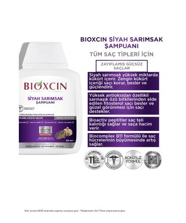 Bioxcin Black Garlic Shampoo 300 Ml - Anti-Hair Loss and Thinning Shampoo - Buy Online on GoSupps.com