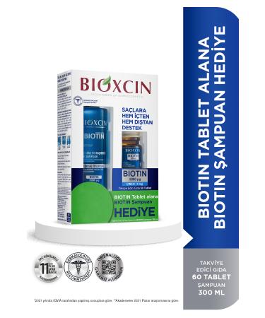 Bioxcin Biotin 5000 Mcg 60 Tablets Biotin Shampoo 300 ml Kofre