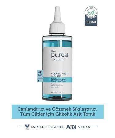 The Purest Solutions GLYCOLIC ACID CONTENT SKIN RENEWING AND REPAIRING ANTI-AGING TONIC 200ML Demb.1495