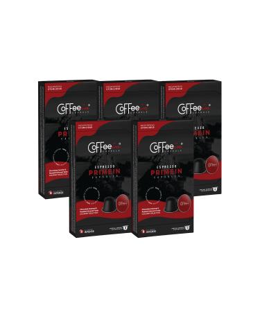 Coffeein Espresso Primein Aluminium (Nespresso Compatible) Capsule Coffee 5X10 Advantageous Package