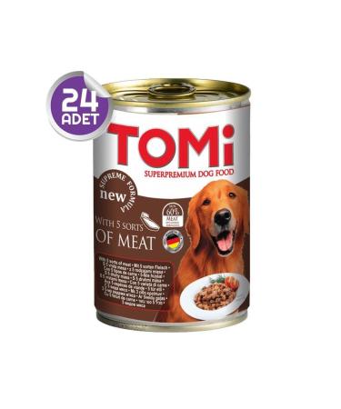 Tomi 5 Types of Meat Adult Dog Canned Food 24x400gr