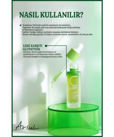 Ariul Green Vitamin C Face Ampoule 15 Ml | Tone Equalizer Anti-Spot | Glutathione Pha 13 Vitamin Complex - Buy Online on GoSupps.com