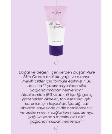 Polente Natural Pure Skin Mo st Cream - Moisturizing Cream Containing 5% Niacinamide (50 ML) - Buy Online on GoSupps.com