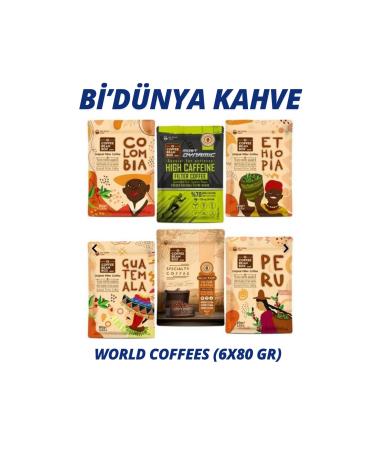 Alt ntelve B 'D NYA FILTER COFFEE WORLD COFFEES 80 LER (6X 80 GR)