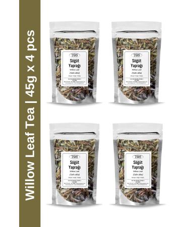 TOS The Organic Spices Willow Leaf Tea 45 gr x 4 Pieces | Willow Leaf Tea | Salix alba | Advantageous Set
