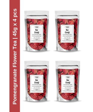 TOS The Organic Spices Pomegranate Flower Tea 45 gr x 4 Pieces | Pomegranate Flower Tea | Punica granatumun | Advantageous Set