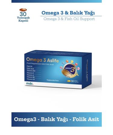 MDC Omega 3 Aslife 30 Capsules - Buy Online on GoSupps.com