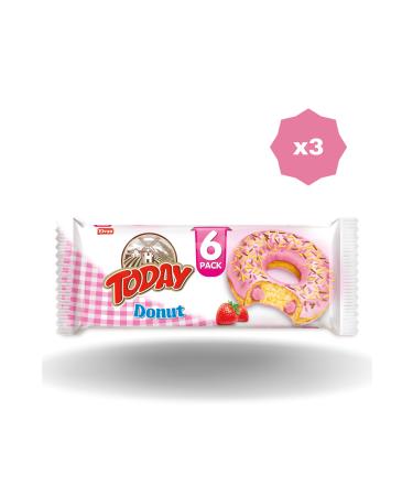 Elvan TODAY DONUT STRAWBERRY CAKE MULTIPACK 35 GR 6 PIECES (3 PACKS)