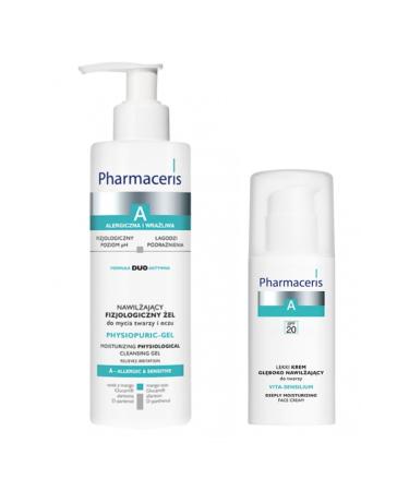 Pharmaceris Moisturizing Refreshing Cleansing Gel and Moisturizing Brightening Face Cream Set of 2 eleg.2466