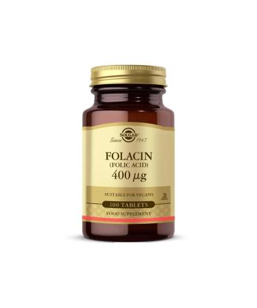 Solgar Folic Acid Folacin 400 Mg 100 Tablets - Buy Online on GoSupps.com