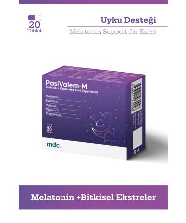 MDC Pasivalem Melatonin (MELATONIN PASSIFLORA VALERIAN B6 MAGNESIUM) 20 Tablets - Buy Online on GoSupps.com
