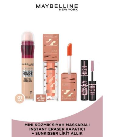 Maybelline New York Instant Anti Age Eraser Concealer 01 & Sunkisser Shimmering Liquid Blush 02 Uptown Glow & Mini Mascara