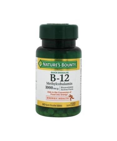 Natures Bounty B-12 1000 Mcg 60 Sublingual Tablet