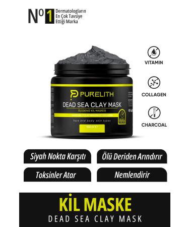Purelith Collagen Acne and Blackhead Stain Remover Collagen Dead Sea Clay Mask 150 gr