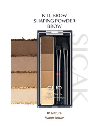 CLIO Warm Undertone Eyebrow Shadow Palette CLIO Kill Brow Shaping Powder Brow (01 Natural Warm Brown)