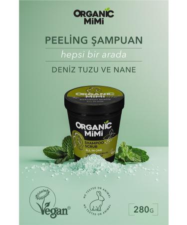 ORGANIC MIMI Peeling Shampoo Against Hair Loss Sea Salt and Organic Mint Prevents Dandruff 280 G