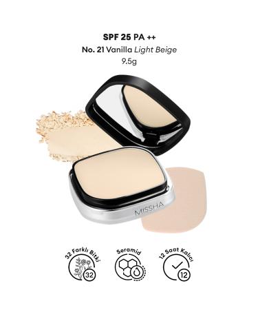 Missha Wet and Dry Mineral Powder Signature Dramatic Twoway Pact No.21 Vanilla SPF 25/PA++