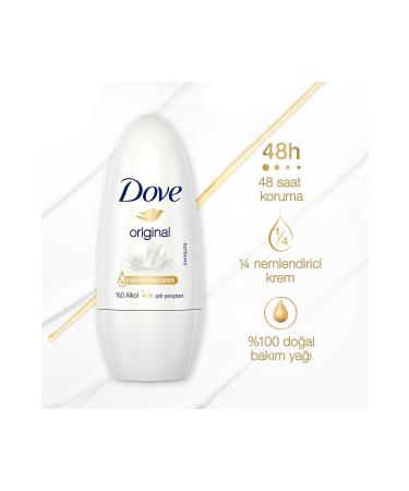 Dove Women Roll On Deodorant Original 1/4 Moisturizing Cream 50ml X2 Pieces - Buy Online on GoSupps.com
