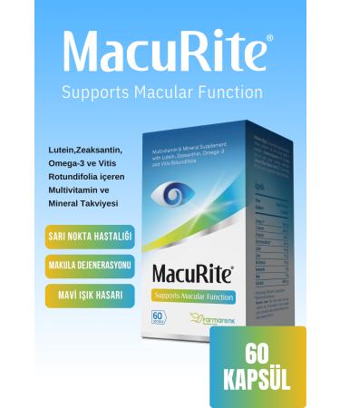 macurite 60 Softgel Capsules- Eye Vitamin Containing Lutein Zeaxanthin