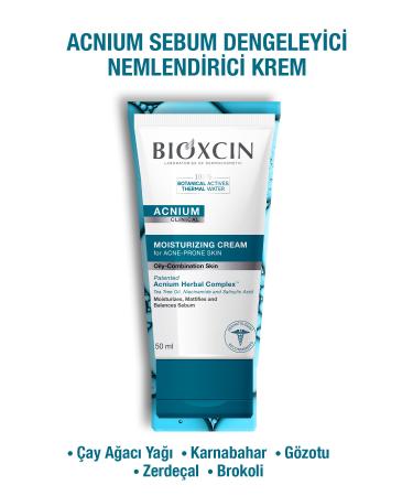 Bioxcin Acnium Sebum Balancing Moisturizing Cream 50 ml - Buy Online on GoSupps.com