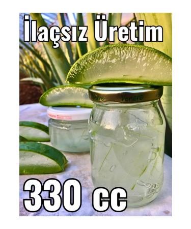 FidanBudur Pure Aloe Vera Gel Natural 330 Cc Drug-Free Production Glass Jar Aloe Vera Leaf Juice Natural