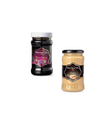 Abdurrahman Tatl c A.Tatl c Grape Molasses Glass Jar 380gr Tahini Glass Jar 350gr