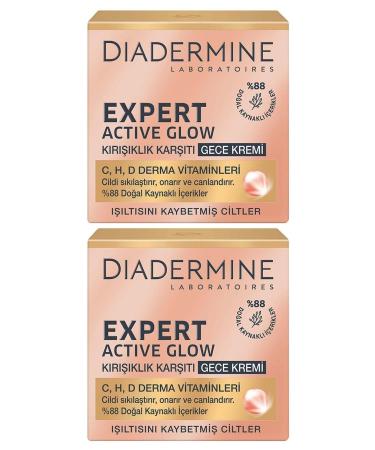 Diadermine Expert Active Glow Anti-Wrinkle Night Cream 50 Ml X 2 Pieces
