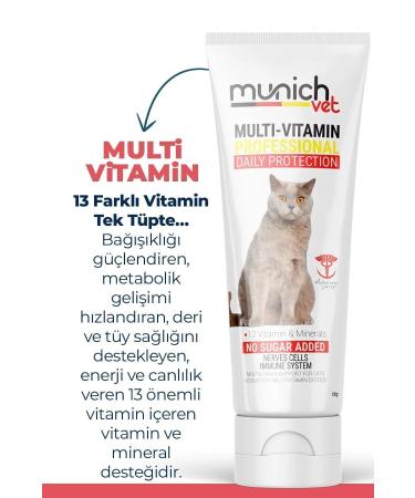 Munich Vet 3-Piece Cat Set Fur Health Drops (100ML) Malt Paste (100GR) Multi Vitamin Paste (100GR) - Buy Online on GoSupps.com
