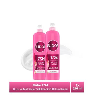 Elidor 7/24 Styling Hair Care Cream Strong and Shiny Dry and Dull Hair 240 ml X2