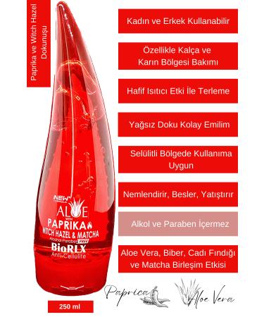 BioRLX Face and Body Gel Paprika Anti-Cellulite Firming Skin Care 250ml