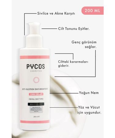 PYCOS COSMETICS Anti-Stain Skin Whitening Skin Tone Equalizing Care Cream 200 ml - Buy Online on GoSupps.com
