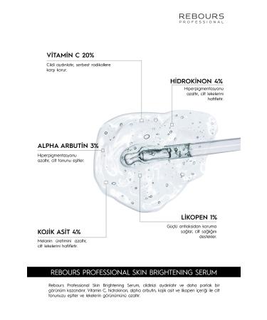 Rebours Professional Skin Brightening Serum Hydroquinone Alpha Arbutin Kojic Acid Lycopene 30 ml - Buy Online on GoSupps.com