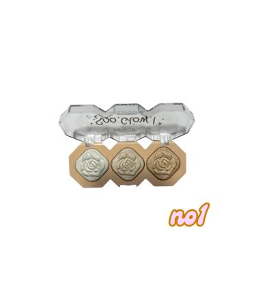 ELMASCOZMETIC Let Your Shine Speak! 3-Piece Rose Shaped Highlighter Palette With Two Different Shade Options