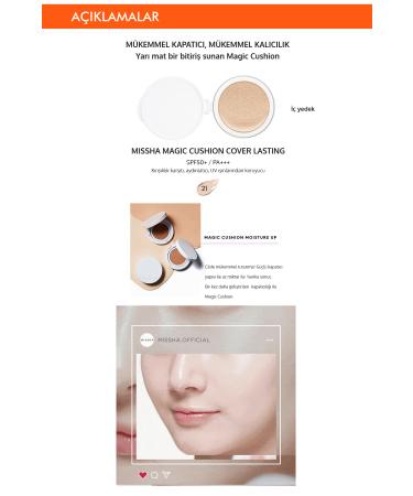 Missha Semi-Matte Look Cushion Foundation (Inner Reserve) Magic Cushion Cover Lasting SPF50+/PA+++ (No.21) - Buy Online on GoSupps.com