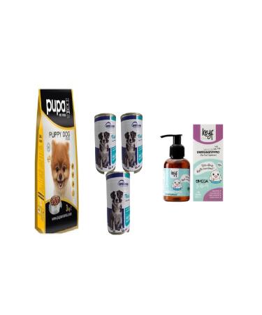 Pupa Puppy Dog Food 3kg Lamb Meat" + Lamb Meat Adult Dog Canned Food 415 GX 4 pieces + Pleasure Dog Omega
