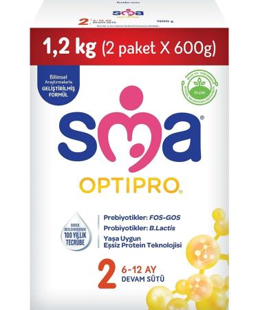 SMA Optipro 1200GR No:2 Follow-On Milk (6-12 Months) Box (Set of 5) - Buy Online on GoSupps.com