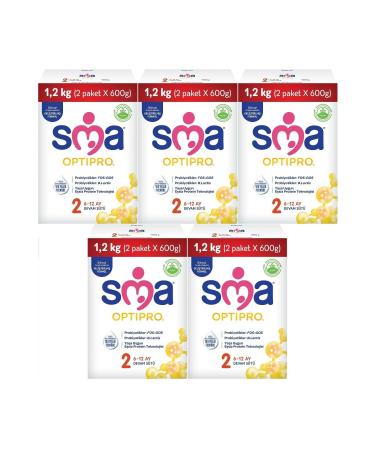 SMA Optipro 1200GR No:2 Follow-On Milk (6-12 Months) Box (Set of 5)