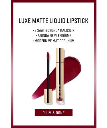 Bobbi Brown Light Formula with Soft and Matte Finish Moisturizing and Long-Lasting Liquid Lipstick-plum Done Passi.4441 Lipstick