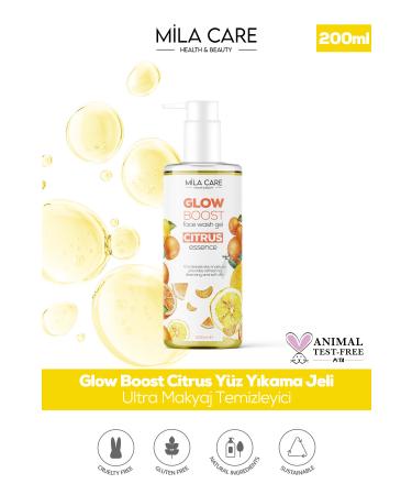 M LA CARE Glow Boost Citrus Make-up and Face Wash Gel 200 ml x 2 Pieces