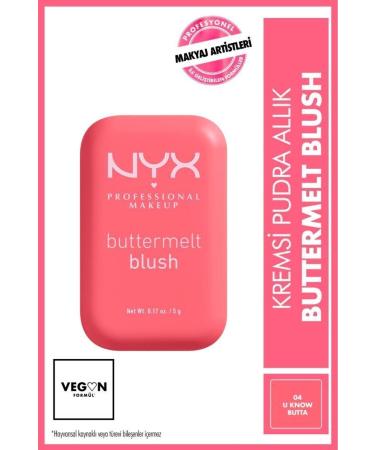NYX Professional Makeup Buttermelt Blush Creamy Pink Powder Blush - 04 U Know Butta