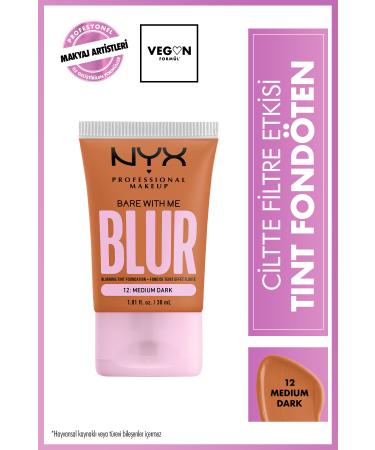 NYX Professional Makeup Blur Tint Skin Filter Effect Foundation - 12 Medium Dark