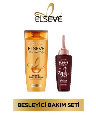 Elseve Aminexil (Anti-Loss Strengthener) Scalp Hair Serum 102ml + Miraculous Oil Nourishing Shampoo 390 ml