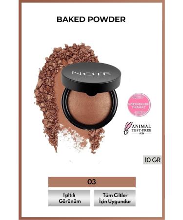 Note Cosmetics Baked Powder Shimmering Finish Baked Powder - 03 Caramel Cake