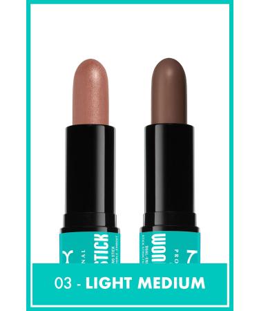 NYX Professional Makeup Wonder Stick Double-Ended Cream Contour & Highlighter Stick - Light Medium - Buy Online on GoSupps.com