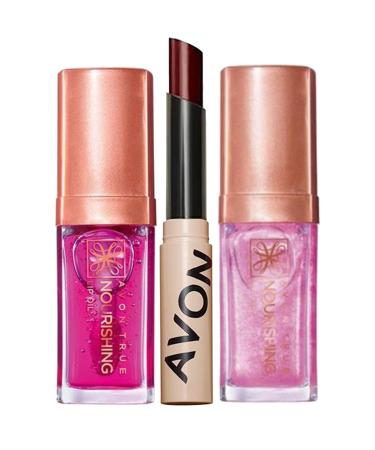 Avon True Nourishing Duo Lip Oil and Plum Tinted Lip Balm Pack
