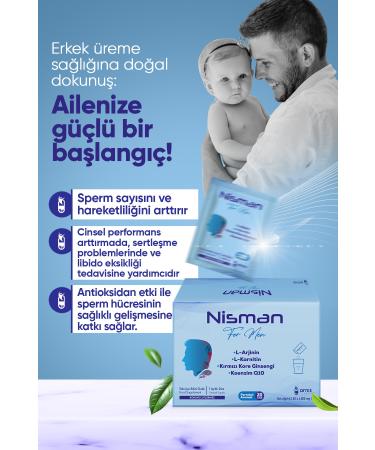 Arnis Pharma Nisman L-arginine L-carnitine Red Korean Ginseng and Coenzyme Q10 Containing Supplementary Food