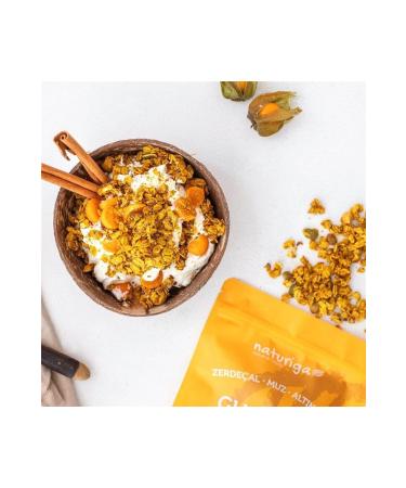Naturiga Gluten Free Turmeric Golden Strawberry Granola 250gr - Buy Online on GoSupps.com